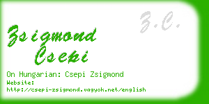 zsigmond csepi business card